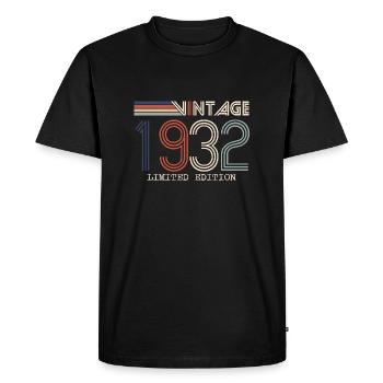 Vintage 1932 Anniversary Gift - Vintage 1932 - Men's Premium Organic T-Shirt - black - Front - Nico (187cm)