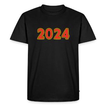 2024. ANNEE - T-shirt Premium bio Homme - noir - Devant - Nico (187cm)