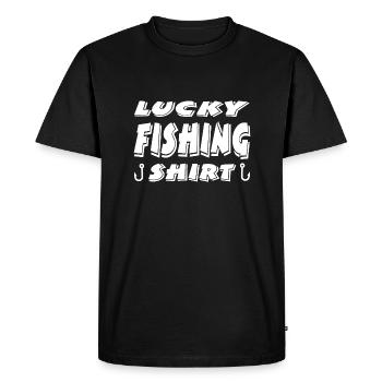Angling - Men's Premium Organic T-Shirt - black - Front - Nico (187cm)
