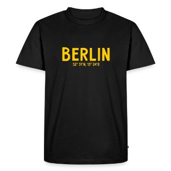 Berlin Coordinates - Berlin Bear - Men's Premium Organic T-Shirt - black - Front - Nico (187cm)