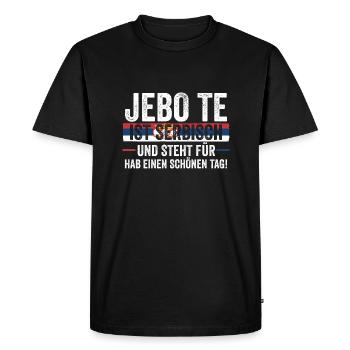 Serbe Serbe Serbie - T-shirt Premium bio Homme - noir - Devant - Nico (187cm)