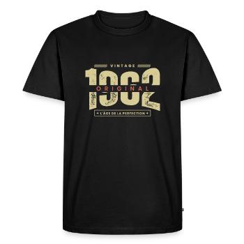 vintage 1962 / année 1962 / t-shirt 1962 - T-shirt Premium bio Homme - noir - Devant - Nico (187cm)