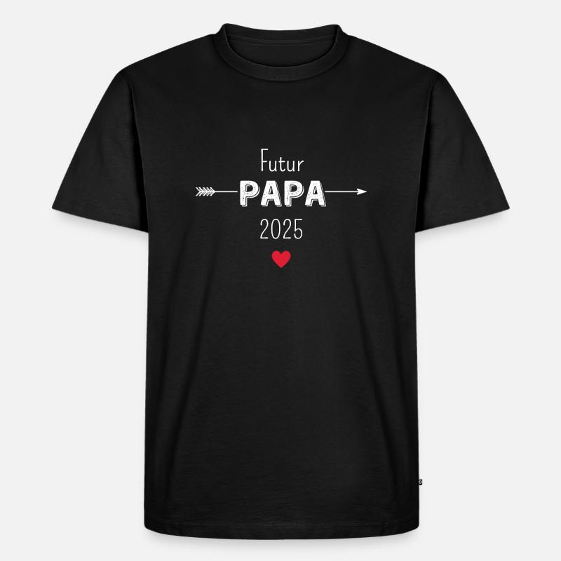 Werdender Papa 2025 - Männer Premium Bio T-Shirt - Schwarz