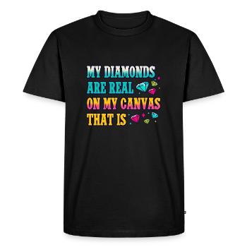 Artiste de peinture au diamant réel sur ma toile diamant - T-shirt Premium bio Homme - noir - Devant - Nico (187cm)