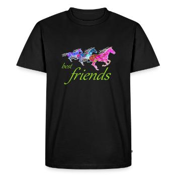 Meilleurs amis Coloré Artistique Chevaux Cirque - T-shirt Premium bio Homme - noir - Devant - Nico (187cm)