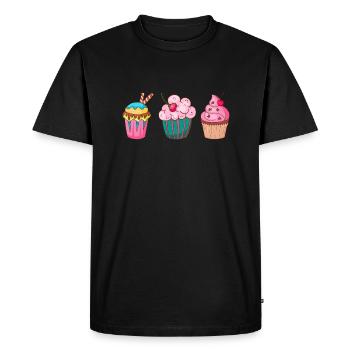 Cupcake Muffin Gâteau à la confiserie - T-shirt Premium bio Homme - noir - Devant - Nico (187cm)