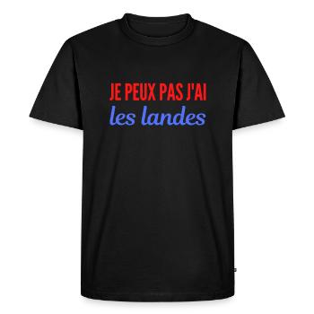 Je peux pas j'ai Les landes - T-shirt Premium bio Homme - noir - Devant - Nico (187cm)