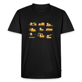 Chantier silhouette cadeau pelleteuse - T-shirt Premium bio Homme - noir - Devant - Nico (187cm)