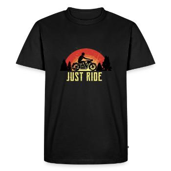 Just ride saying motorcycle sunset - Men's Premium Organic T-Shirt - black - Front - Nico (187cm)