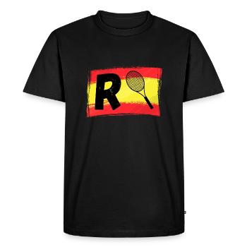Espagne Tennis R majuscule Rafa - T-shirt Premium bio Homme - noir - Devant - Nico (187cm)