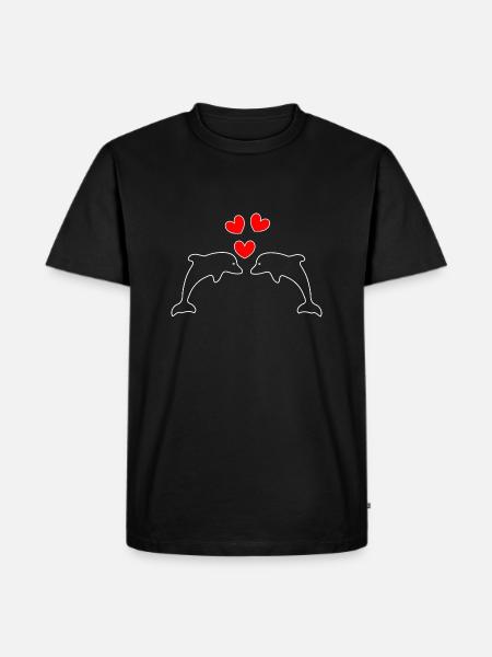 Dolphins in love - Men's Premium Organic T-Shirt - black
