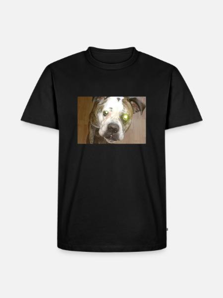 Cute dog with ball - Men's Premium Organic T-Shirt - black