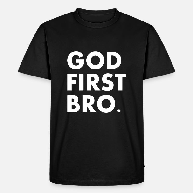 God first bro - Männer Premium Bio T-Shirt - Schwarz