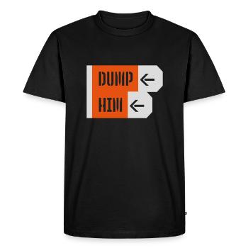 Dump Him Quote Logo - T-shirt Premium bio Homme - noir - Devant - Nico (187cm)