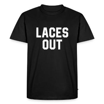 Laces Out - Men's Premium Organic T-Shirt - black - Front - Nico (187cm)