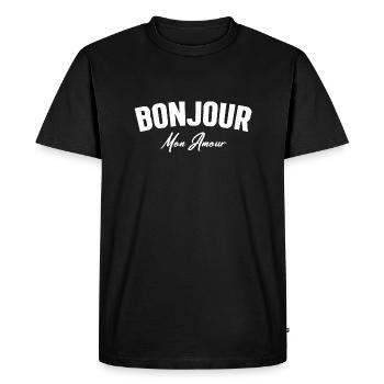 Bonjour Mon Amour - T-shirt Premium bio Homme - noir - Devant - Nico (187cm)
