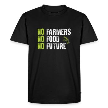Pas d’agriculteurs, pas de nourriture, pas d’avenir Agriculteur Démo - T-shirt Premium bio Homme - noir - Devant - Nico (187cm)