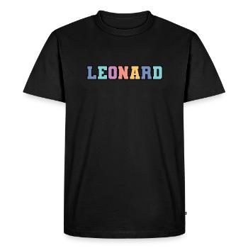 Nom - Leonard - T-shirt Premium bio Homme - noir - Devant - Nico (187cm)