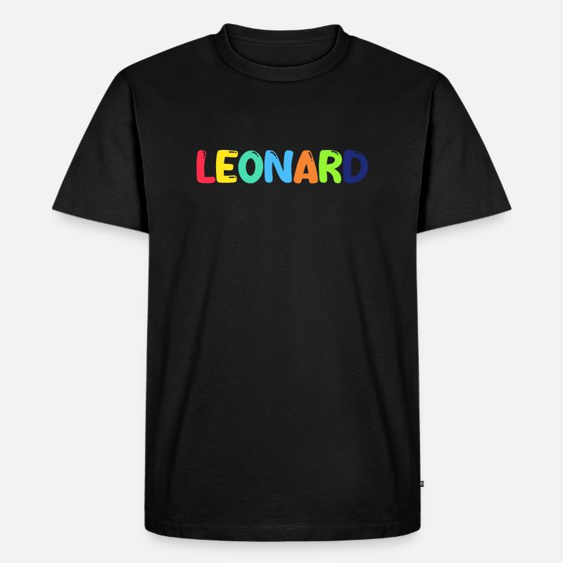 Name - Leonard - Männer Premium Bio T-Shirt - Schwarz