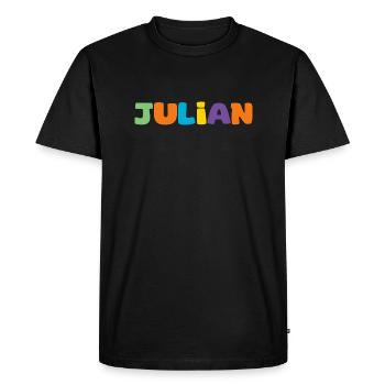 Nom - Julien - T-shirt Premium bio Homme - noir - Devant - Nico (187cm)