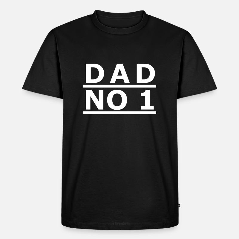 DAD NO 1 - Männer Premium Bio T-Shirt - Schwarz