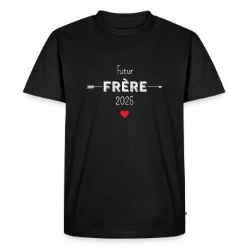 Futur frère 2025 - T-shirt Premium bio Homme - noir - Devant - Nico (187cm)