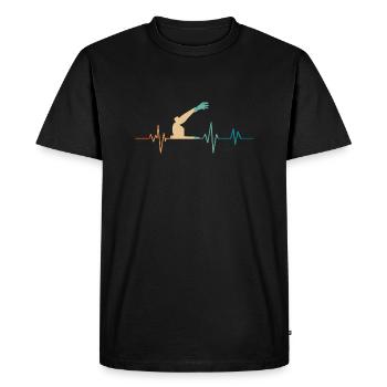 Battement de coeur rétro bras robotique - T-shirt Premium bio Homme - noir - Devant - Nico (187cm)