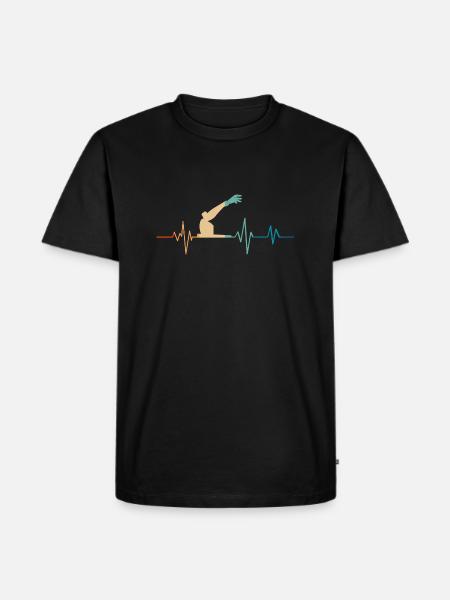 Retro Heartbeat Robotic Arm - Men's Premium Organic T-Shirt - black