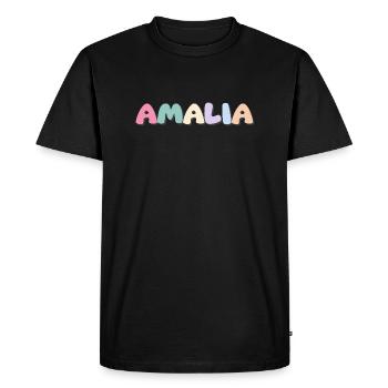 Nom - Amalia - T-shirt Premium bio Homme - noir - Devant - Nico (187cm)