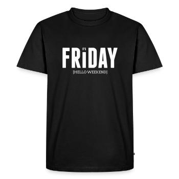Son vendredi - T-shirt Premium bio Homme - noir - Devant - Nico (187cm)