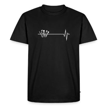 Cosmétiques maquillage battement cardiaque pulse motif - T-shirt Premium bio Homme - noir - Devant - Nico (187cm)