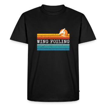 Wing Foiling Surf Surfing Surfer - T-shirt Premium bio Homme - noir - Devant - Nico (187cm)