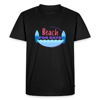 beach, beach every day - Men's Premium Organic T-Shirt - black - Front - Nico (187cm)