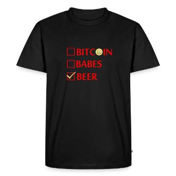 Beer - T-shirt Premium bio Homme - noir - Devant - Nico (187cm)