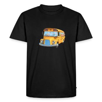 Bus jaune animaux ecole - T-shirt Premium bio Homme - noir - Devant - Nico (187cm)
