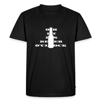Oh c’est de la bière o horloge - T-shirt Premium bio Homme - noir - Devant - Nico (187cm)