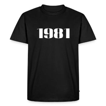 1981 - Cadeau né en 1981 - T-shirt Premium bio Homme - noir - Devant - Nico (187cm)