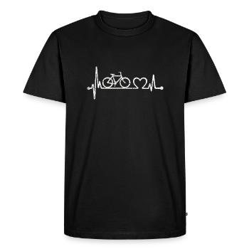 Battement de cœur de vélo - T-shirt Premium bio Homme - noir - Devant - Nico (187cm)