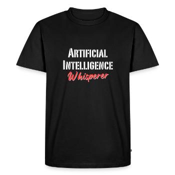 Chuchoteur d’intelligence artificielle - T-shirt Premium bio Homme - noir - Devant - Nico (187cm)
