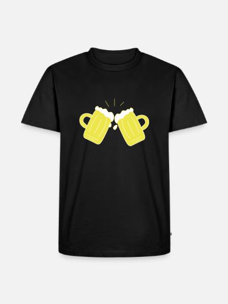 Bierkrug, Prost - Männer Premium Bio T-Shirt - Schwarz