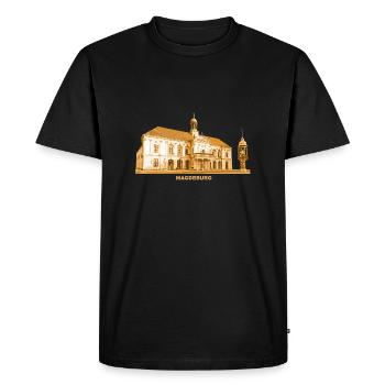 Ancien hôtel de ville de Magdebourg Saxe-Anhalt - T-shirt Premium bio Homme - noir - Devant - Nico (187cm)
