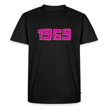 1969 la meilleure année en rose - T-shirt Premium bio Homme - noir - Devant - Nico (187cm)