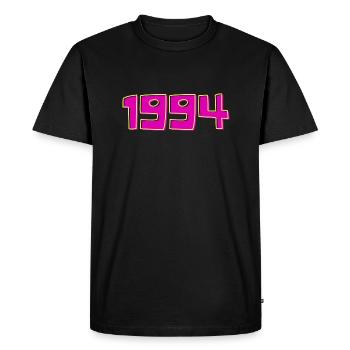 Year 1994 Pink and Yellow - Men's Premium Organic T-Shirt - black - Front - Nico (187cm)