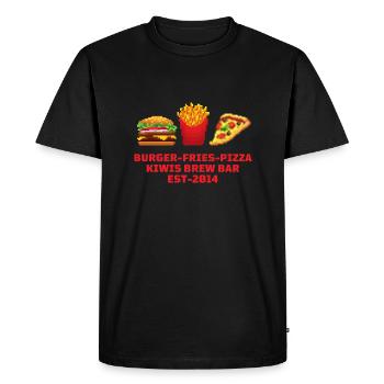 Kiwis Brew Bar burger fries pizza - Men's Premium Organic T-Shirt - black - Front - Nico (187cm)