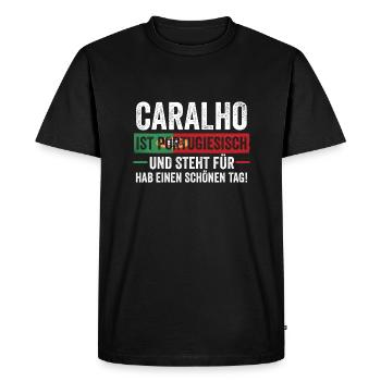 Portuguese Portugal - Men's Premium Organic T-Shirt - black - Front - Nico (187cm)