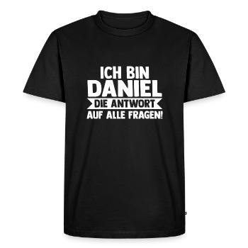 First name Daniel - Men's Premium Organic T-Shirt - black - Front - Nico (187cm)