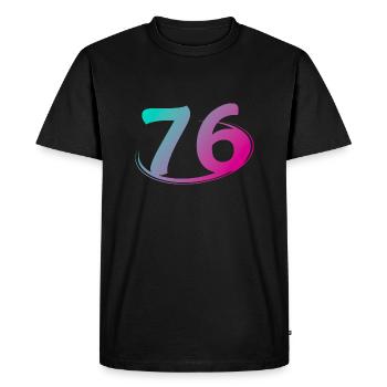 Number 76 multicolor - Men's Premium Organic T-Shirt - black - Front - Nico (187cm)