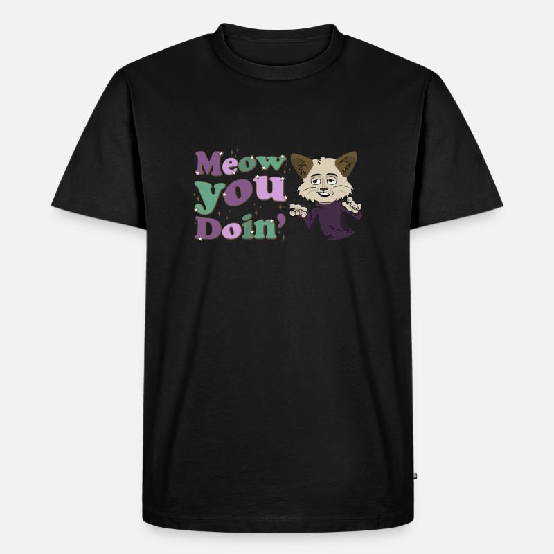 Freunde, wie geht es euch, Joey als Katze? - Männer Premium Bio T-Shirt - Schwarz