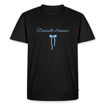 Blue Bow Bridesmaid - Men's Premium Organic T-Shirt - black - Front - Nico (187cm)