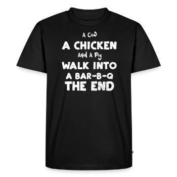 A Cow A Chicken And A Pig Walk I... - Men's Premium Organic T-Shirt - black - Front - Nico (187cm)
